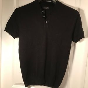 Zara Man Black knit Henley size Large
